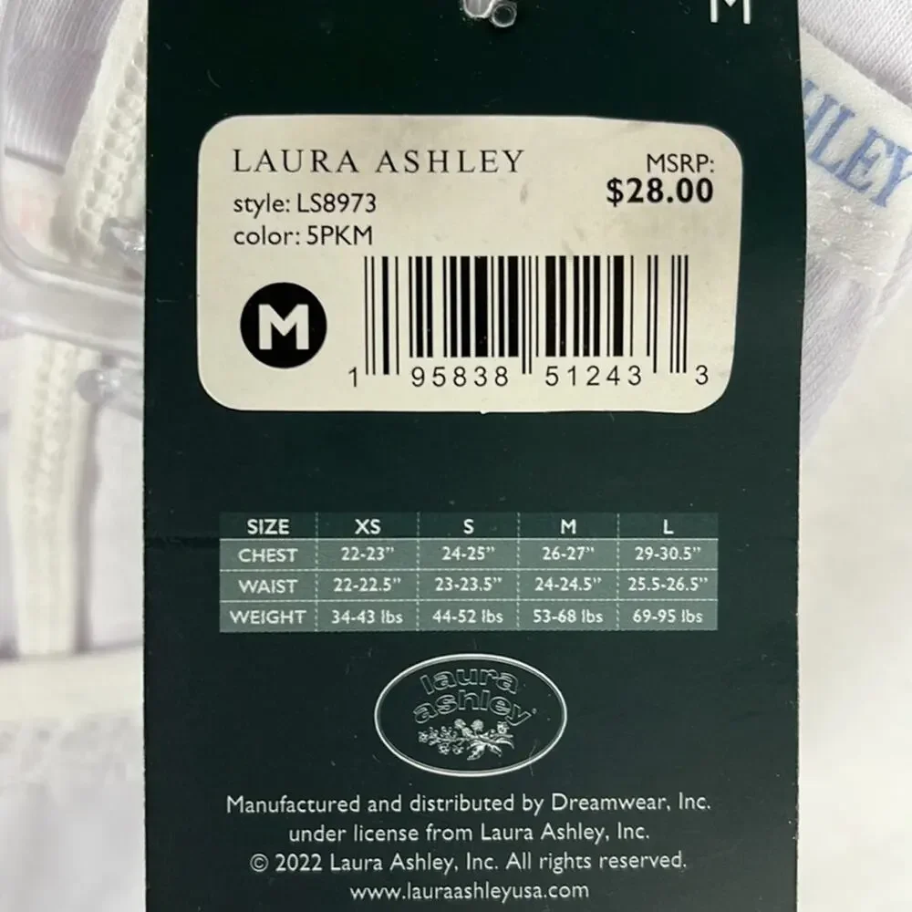 Laura Ashley Girl’s Underwear Size XS 5 Pack Mix & Match Set White Tag Free
